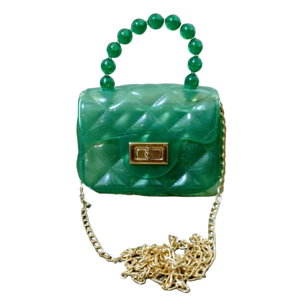 Little Girls Green Mini Jelly Crossbody Bag